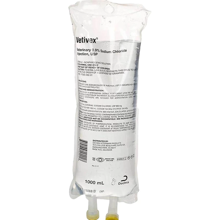 PetSmart 0.9% Sodium Chloride Sterile Saline Solution for Pets - 1000 mL IV Fluid
