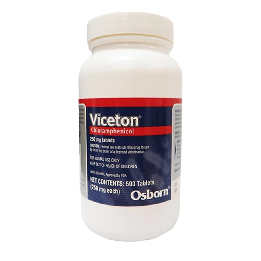 PetSmart Chloramphenicol (Viceton) Tablets - 250mg, 500mg, 1gm Single Dose for Pets