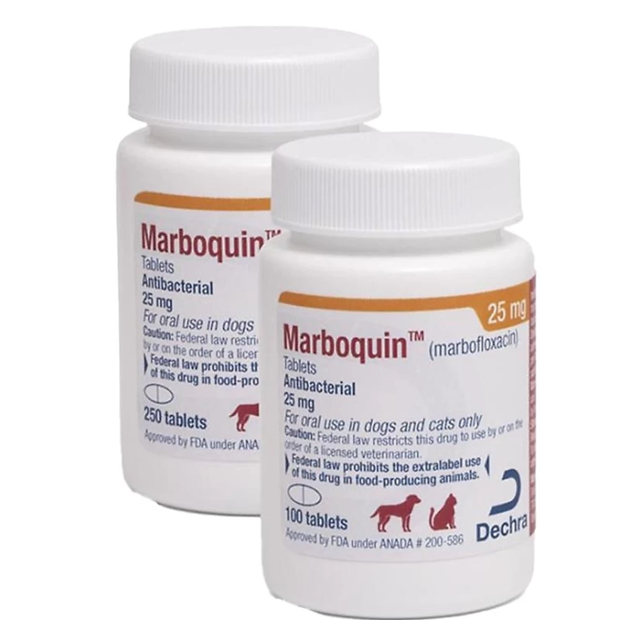 "PetSmart Marboquin (Marbofloxacin) Tablets for Dogs & Cats - 25mg, 50mg, 100mg, 200mg Dosages - Single Dose Antibiotic Treatment"