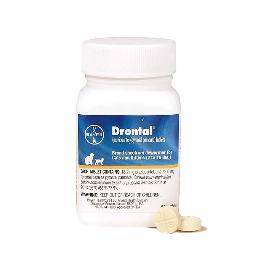 PetSmart Drontal Feline Cat Dewormer - Single Tablet for Intestinal Worms