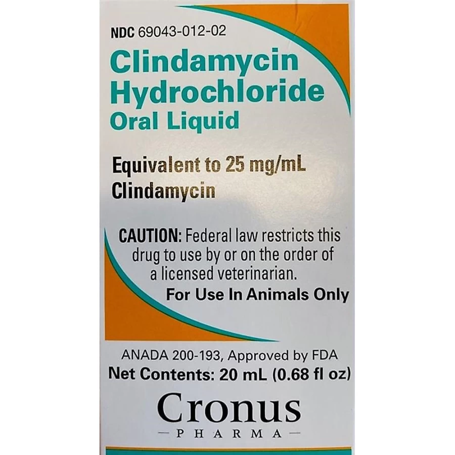 PetSmart Clindamycin Hydrochloride 25mg/ml Oral Drops for Dogs & Cats - 20ml Antibacterial Treatment