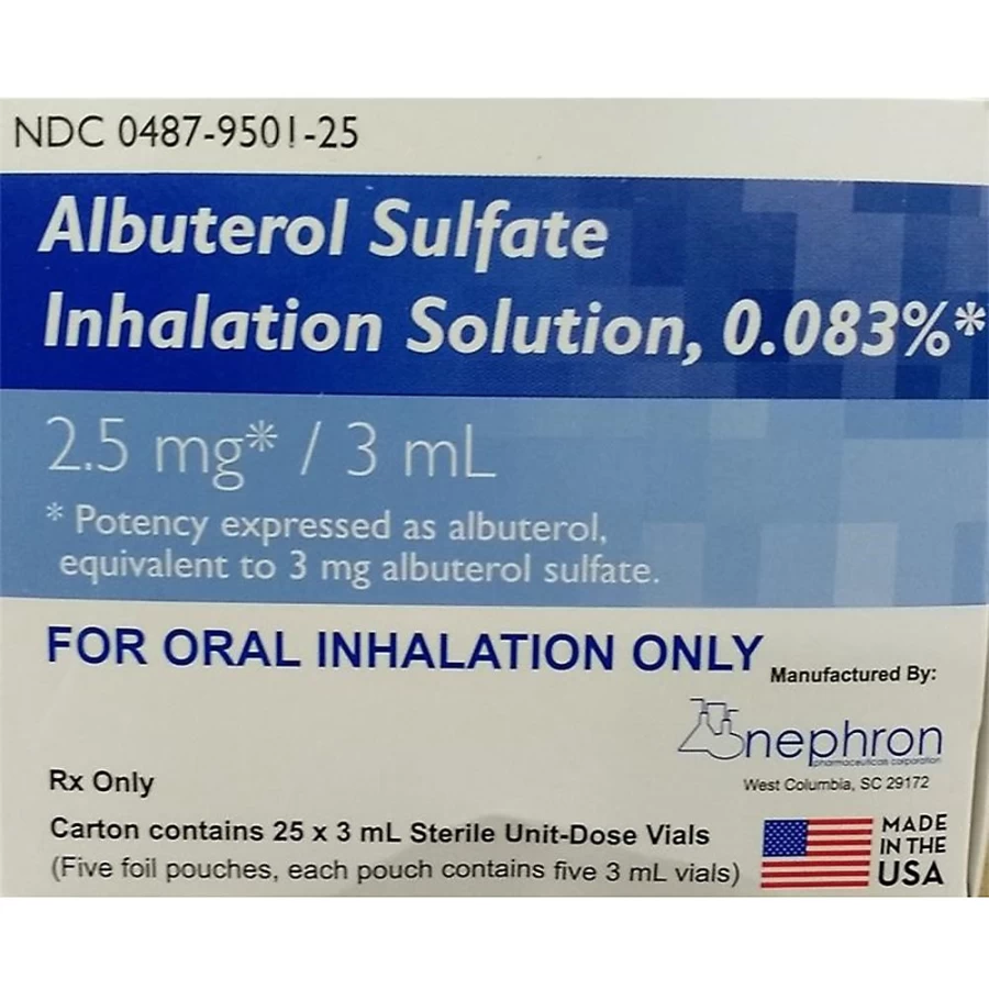 PetSmart Albuterol Sulfate 0.083% Inhalation Solution for Dogs & Cats - 2.5mg/3ml Nebulizer Liquid, Vet-Approved Respiratory Relief