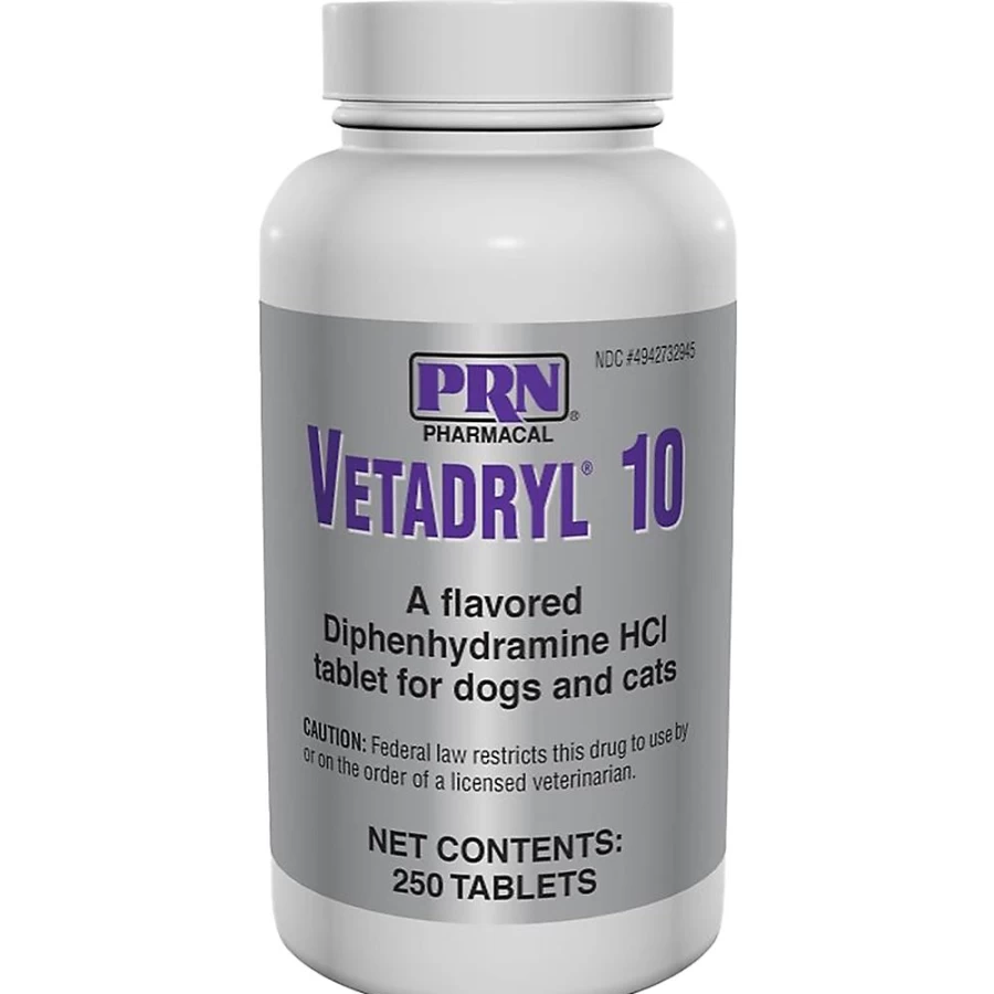 PetSmart Vetadryl Diphenhydramine HCl 10 mg Anti-Itch Allergy Relief Tablets for Dogs & Cats