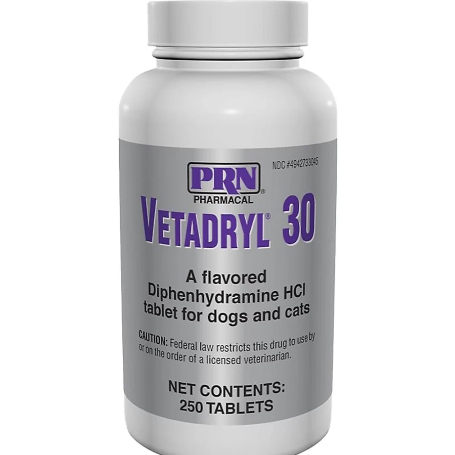 PetSmart Vetadryl Diphenhydramine HCl 30 mg Anti-Itch & Allergy Relief Tablets for Dogs & Cats