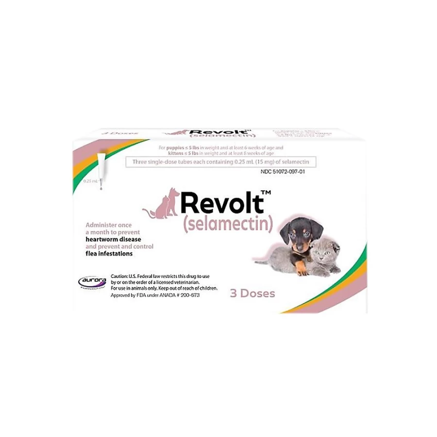 PetSmart Revolt (Selamectin) 3-Month Flea & Worm Treatment for Kittens & Puppies Under 5 lbs
