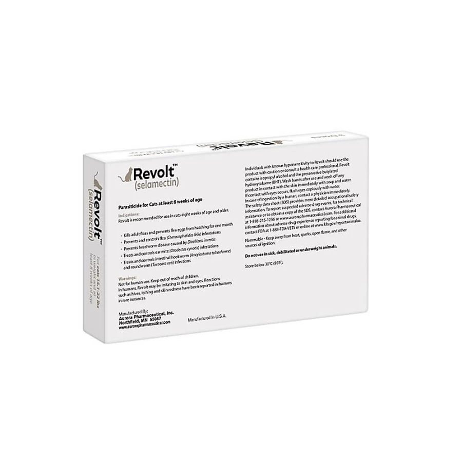 "PetSmart Revolt (Selamectin) Topical Solution for Cats 15.1-22 lbs – 3 or 6 Month Flea & Worm Treatment"