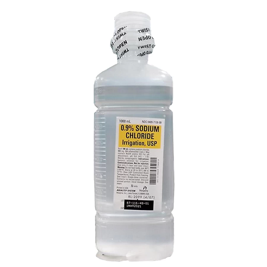 PetSmart Sterile Saline Solution 0.9% Sodium Chloride Irrigation 1000mL for Wound Care & Medical Use