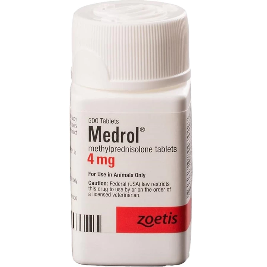 PetSmart Methylprednisolone 4mg Tablet - Medrol Generic Single Dose Steroid Medication