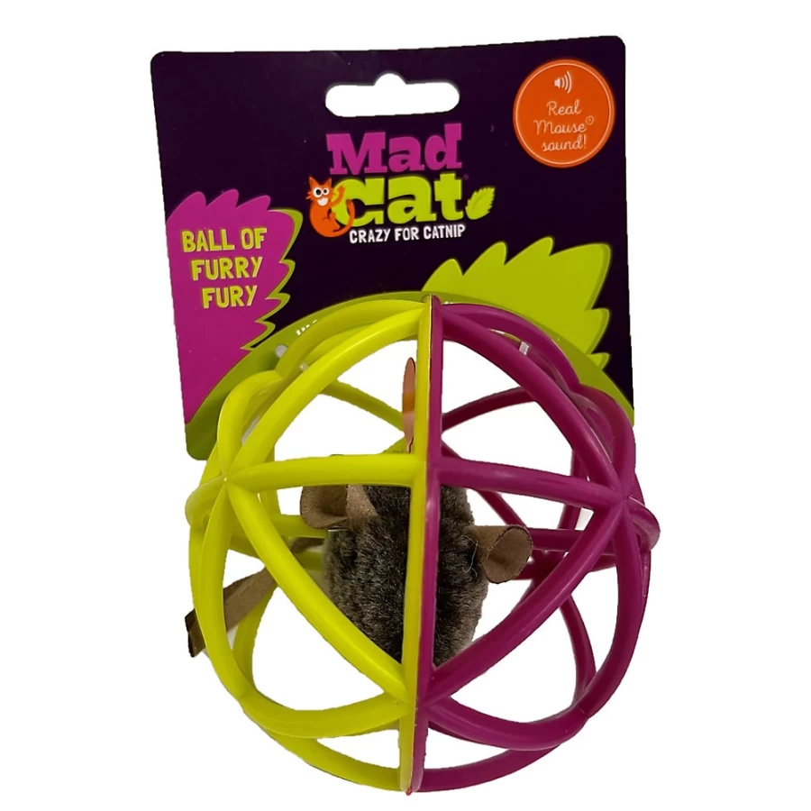 "PetSmart Mad Cat Ball of Furry Fury - Interactive Cat Toy for Playful Kittens"