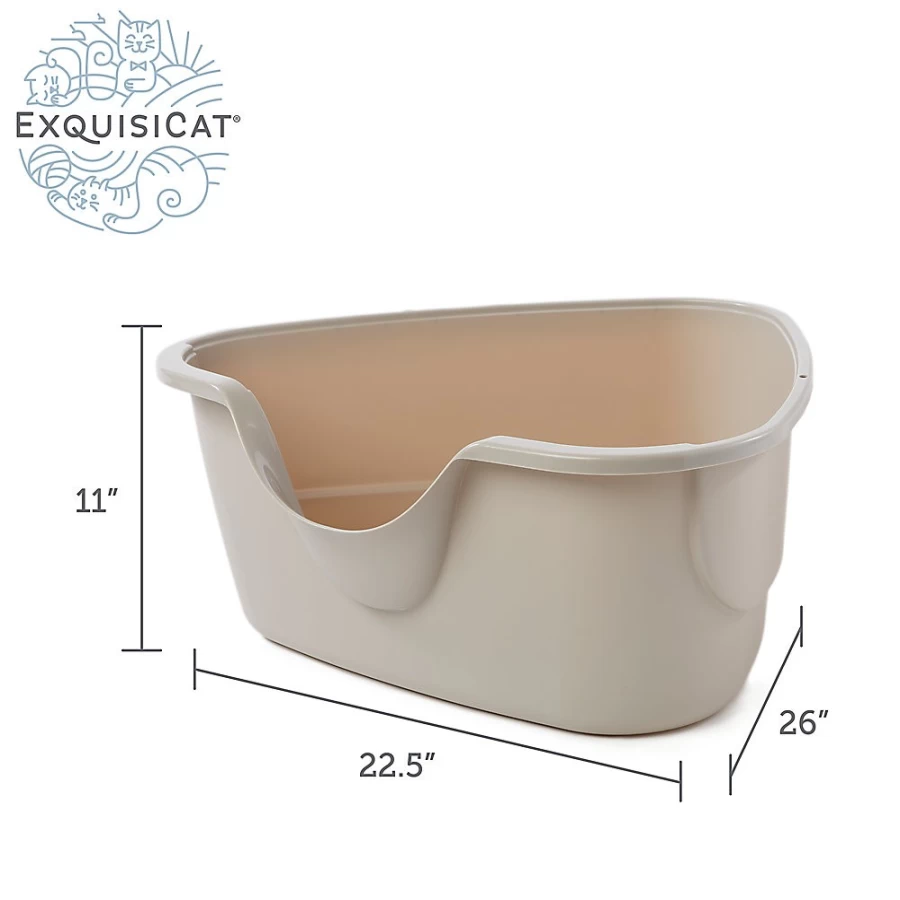 PetSmart ExquisiCat High-Sided Corner Litter Box for Cats – Large, Durable & Easy to Clean