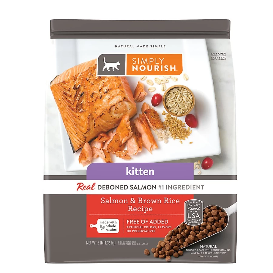 PetSmart Simply Nourish Salmon & Natural With-Grain Dry Cat Food for Indoor Kittens