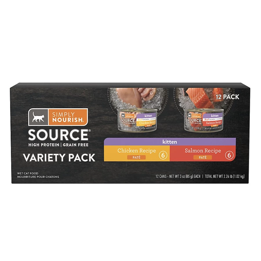 PetSmart Simply Nourish Kitten Wet Food Variety Pack - Natural Pate Cat Food for Healthy Growth
