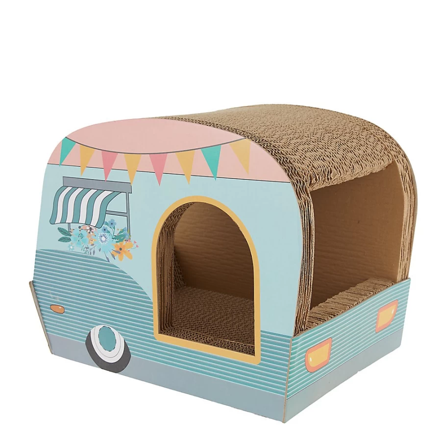 PetSmart Whisker City Corrugated Cardboard Cat Scratcher - Trailin' Off Trailer Design for Cats