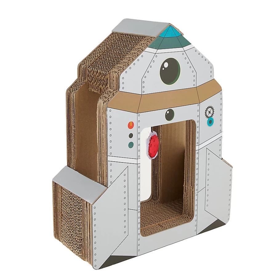 PetSmart Whisker City Rocket Ship Cat Scratcher - Durable Corrugated Cardboard for Cats