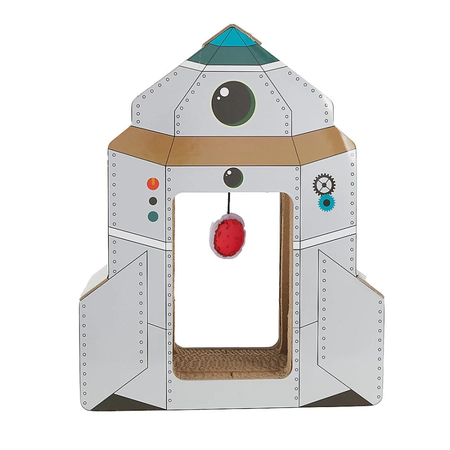 PetSmart Whisker City Rocket Ship Cat Scratcher - Durable Corrugated Cardboard for Cats