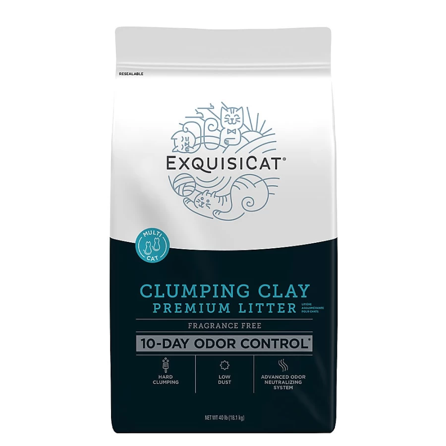PetSmart ExquisiCat Premium Clumping Clay Cat Litter - Unscented, Low Dust, Multi-Cat Formula