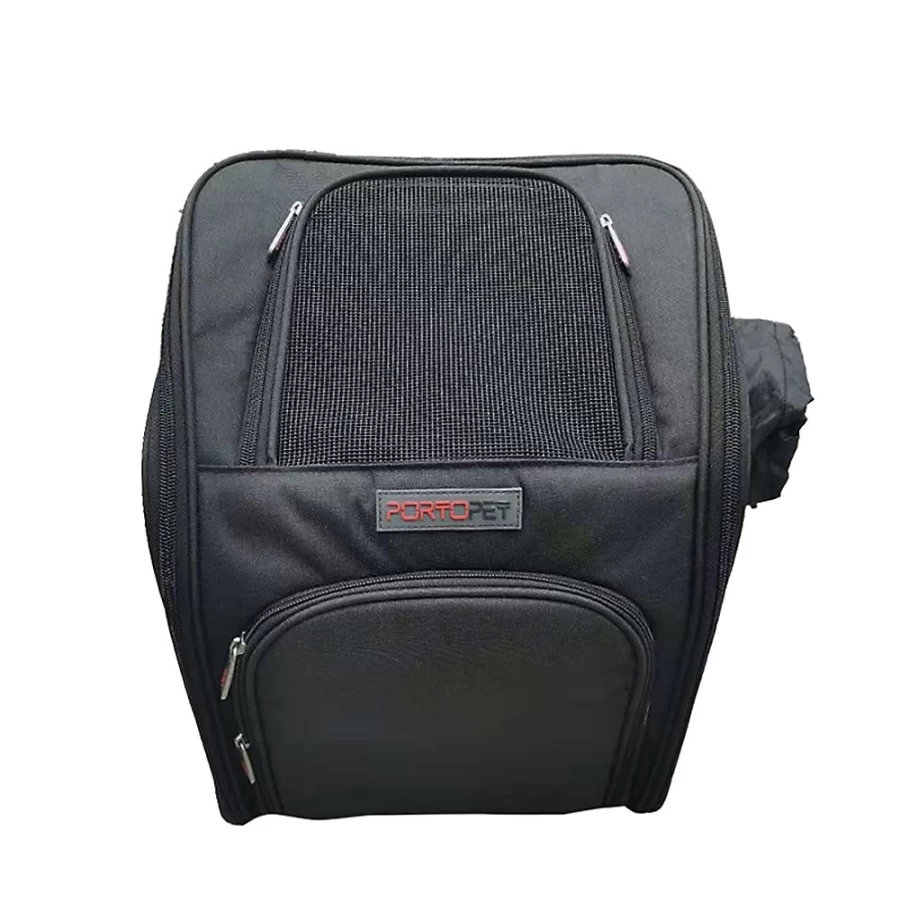 PetSmart PortoPet Austin Airline-Approved Expandable Pet Carrier Backpack - Carbon Black, Durable & Comfortable for Travel