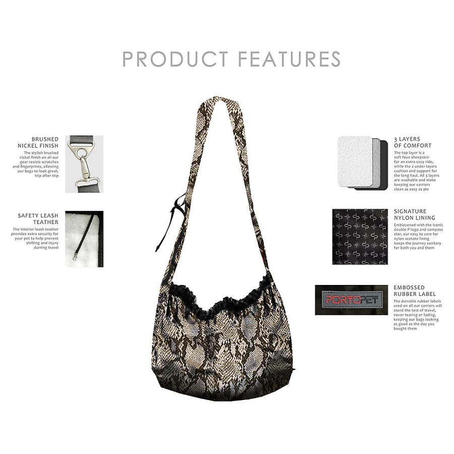 PetSmart PortoPet Sydney - Comfortable & Adjustable Pet Sling Carrier for Small Dogs & Cats