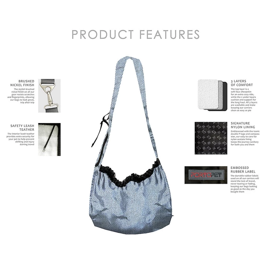 PetSmart PortoPet Sydney Comfortable Pet Sling Carrier for Small Dogs and Cats