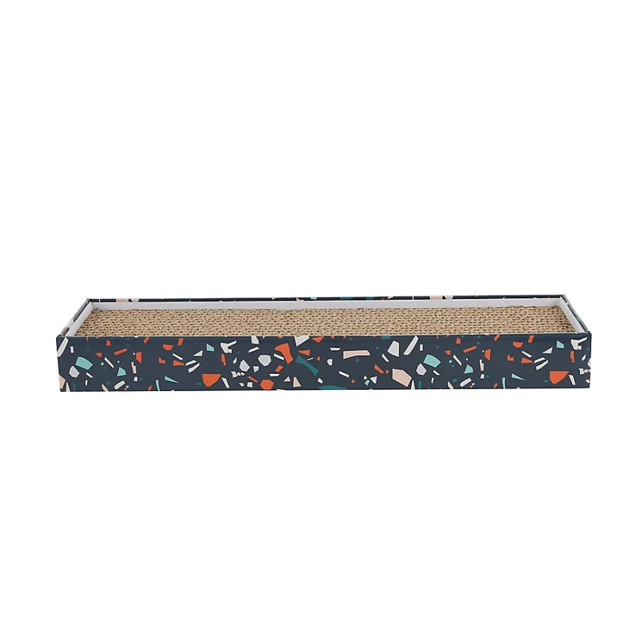 PetSmart Whisker City Navy Blue Terrazzo Cat Scratcher with Catnip - Single-Wide Scratching Pad for Cats