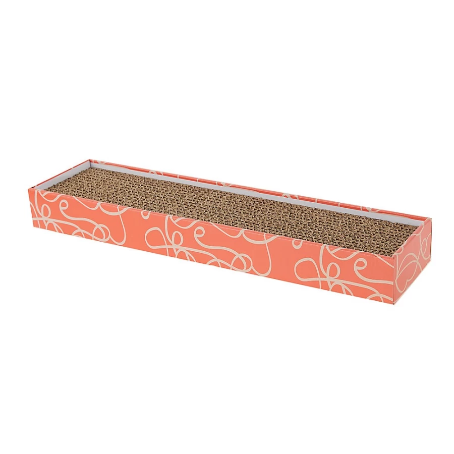 PetSmart Whisker City Wavy Line Single-Wide Cat Scratcher with Catnip - Durable Cardboard Scratcher for Cats