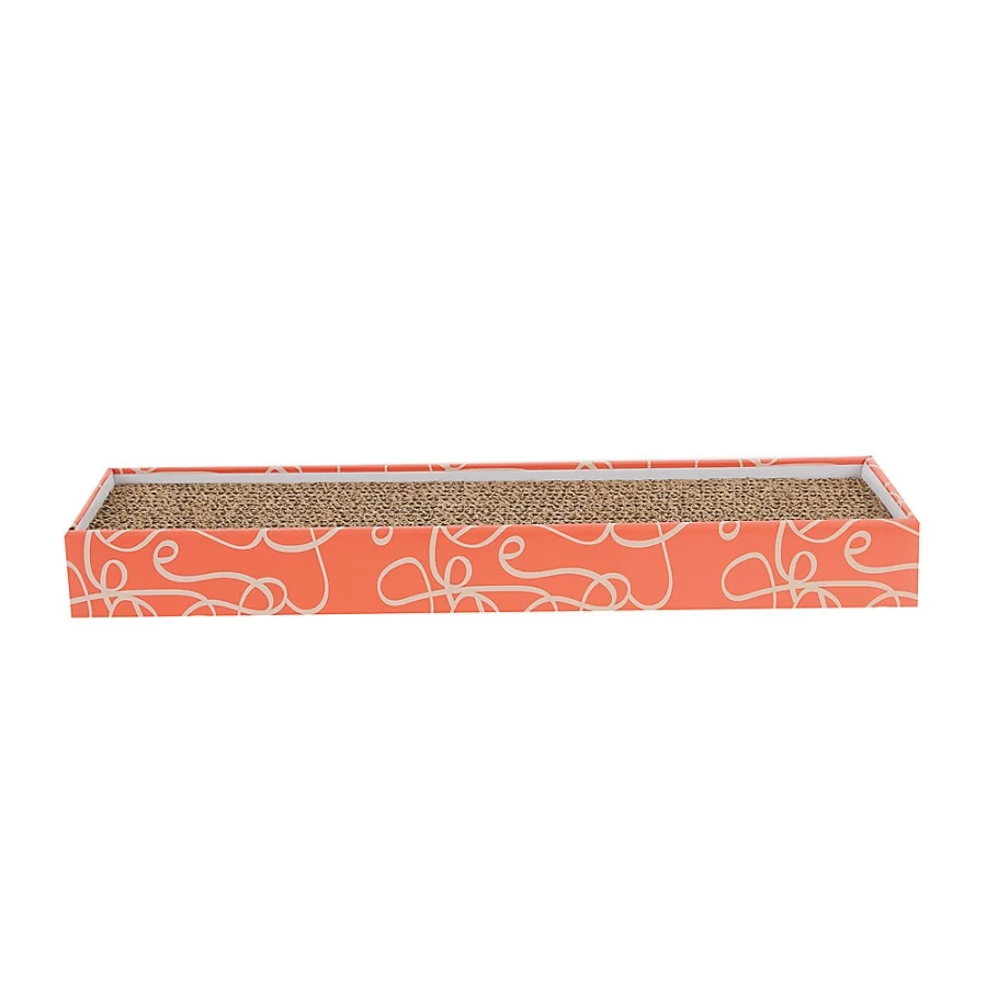 PetSmart Whisker City Wavy Line Single-Wide Cat Scratcher with Catnip - Durable Cardboard Scratcher for Cats