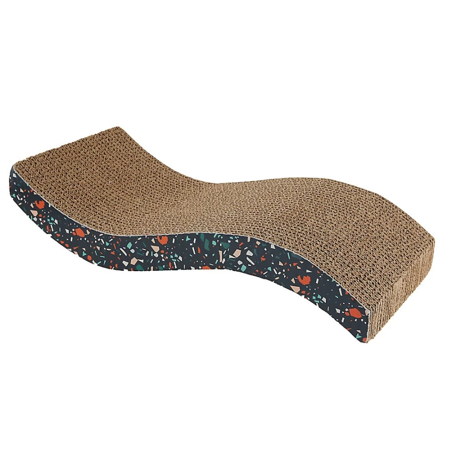 PetSmart Whisker Navy Blue Terrazzo Wave Cat Scratcher Cardboard for Indoor Cats