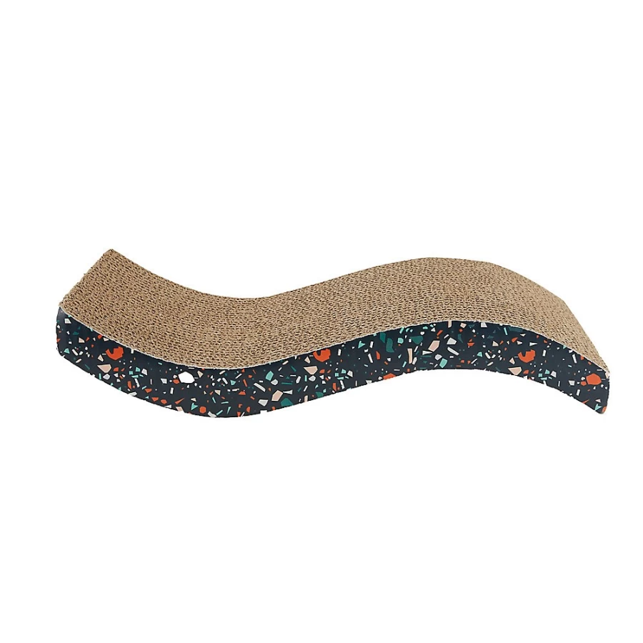 PetSmart Whisker City Navy Blue Terrazzo Wave Cat Scratcher Cardboard for Indoor Cats