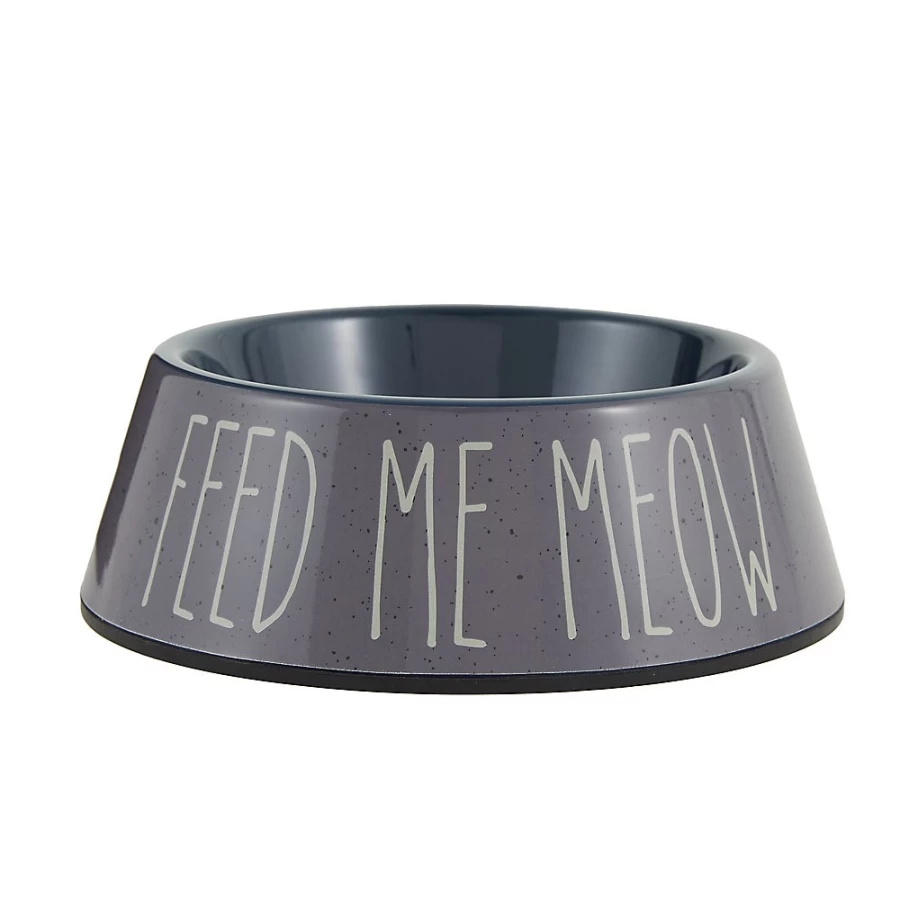 PetSmart Whisker City 1.5-Cup Melamine Cat Bowl - Feed Me Meow Design