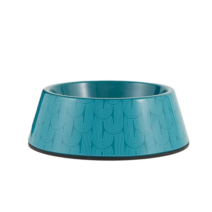 PetSmart Whisker City 1.5-Cup Teal Melamine Cat Bowl with Modern Curved Design