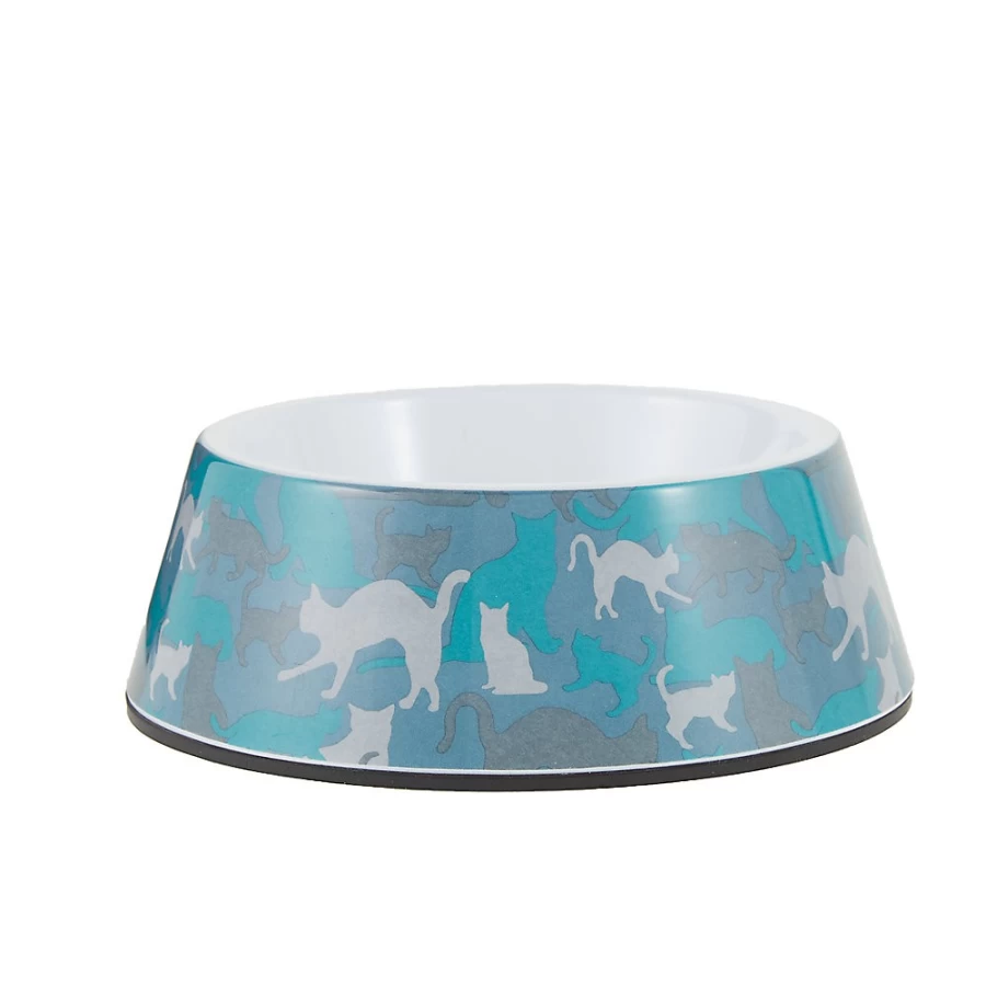 PetSmart Whisker City Camo Print Melamine Cat Bowl, 1.5 Cup Capacity, Durable Pet Dish for Cats