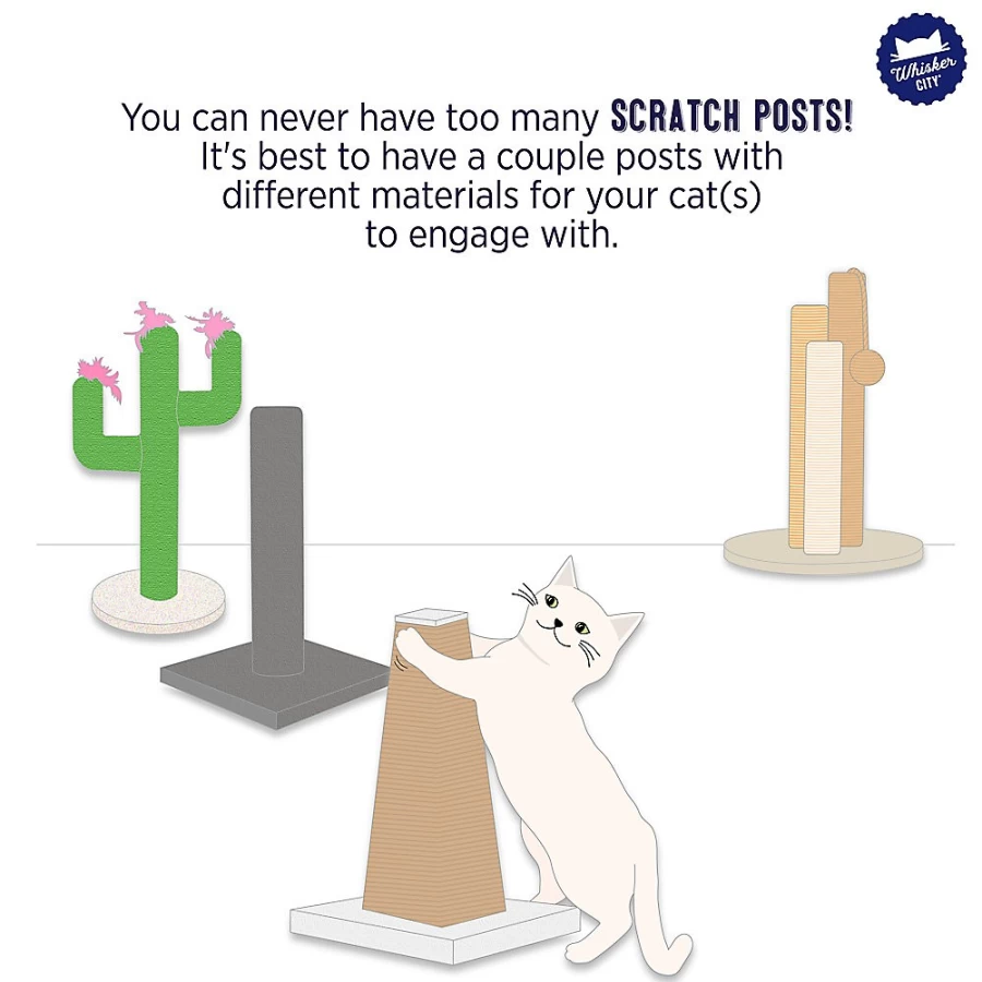 PetSmart Whisker City Durable Sisal Cat Scratching Post for Indoor Cats