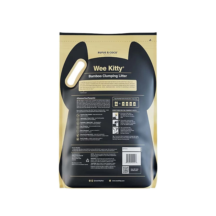PetSmart RufusCoco Wee Kitty Clumping Bamboo Cat Litter - Lightweight, Natural, Multi-Cat Formula