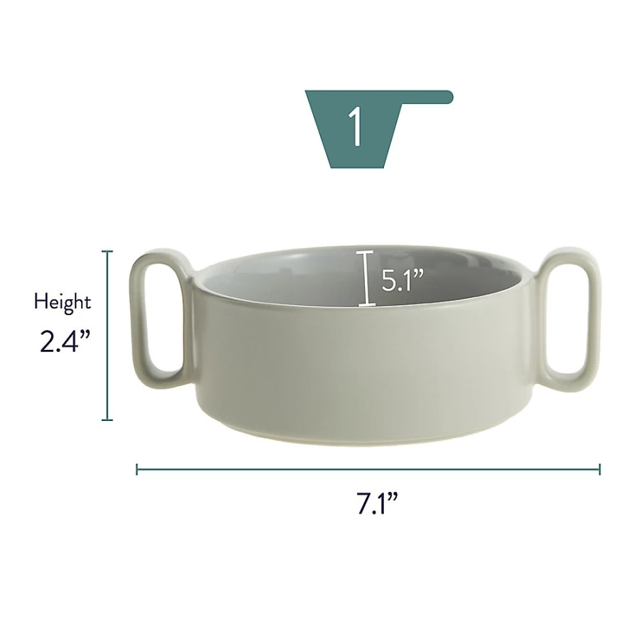 PetSmart Whisker City 1.5-Cup Ceramic Cat Food Bowl for Healthy Feeding