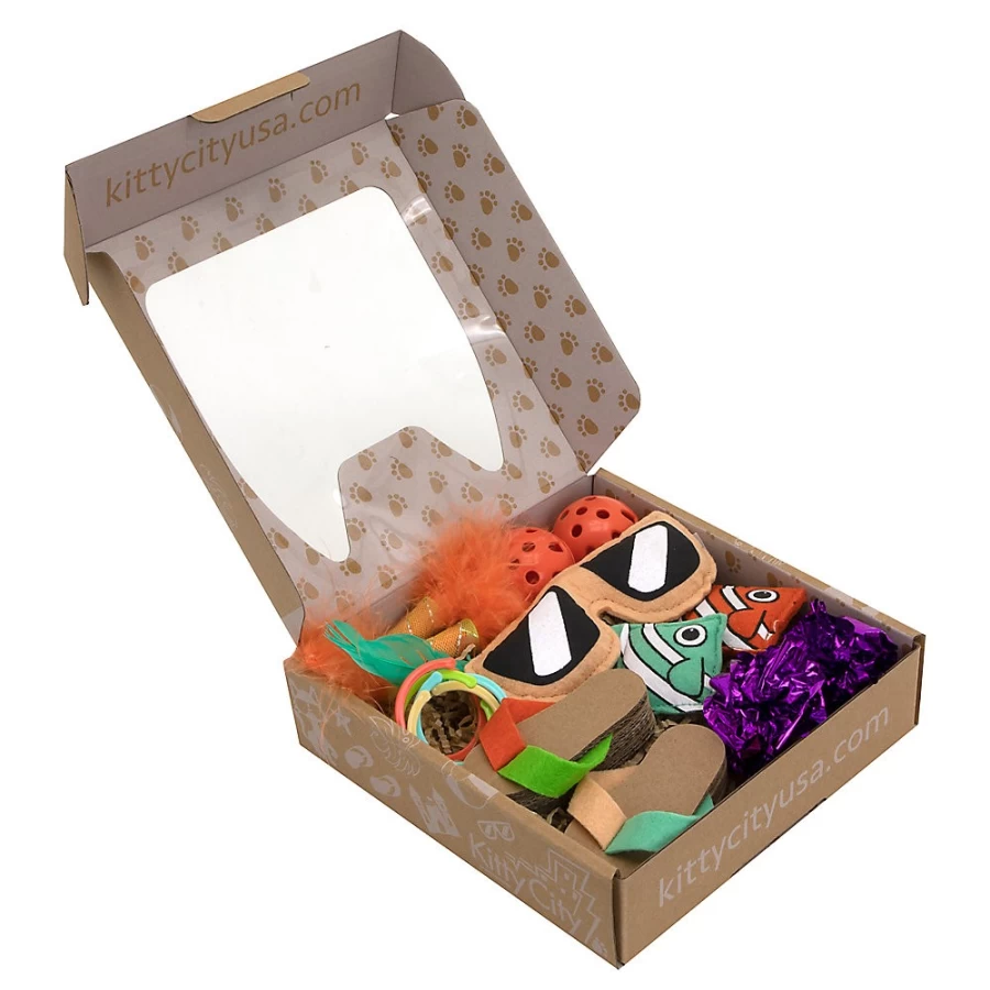 PetSmart Kitty City Cat Toy Box - Interactive Toys for Indoor Cats, Fun Playhouse & Scratching Pad