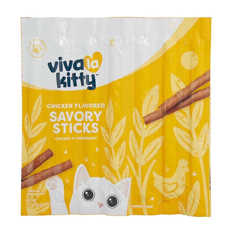 "PetSmart Viva La Kitty Savory Sticks - High Protein Cat Treats for Healthy Snacking"