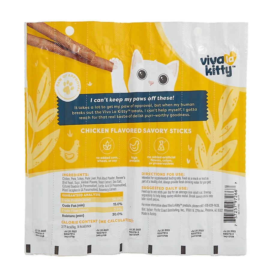 "PetSmart Viva La Kitty Savory Sticks - High Protein Cat Treats for Healthy Snacking"