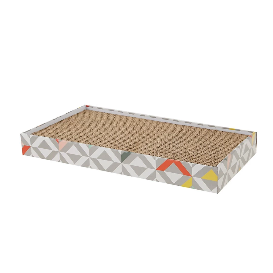 PetSmart Whisker City Double-Wide Triangle Cat Scratcher with Catnip - Durable Cardboard Scratching Pad for Cats