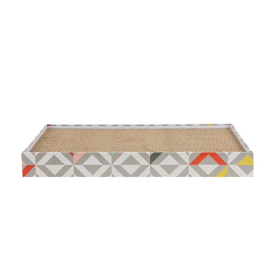 PetSmart Whisker City Double-Wide Triangle Cat Scratcher with Catnip - Durable Cardboard Scratching Pad for Cats