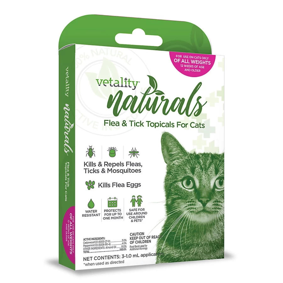 PetSmart Vetality Naturals Flea & Tick Treatment Topical for Cats - Fast-Acting, Natural Formula