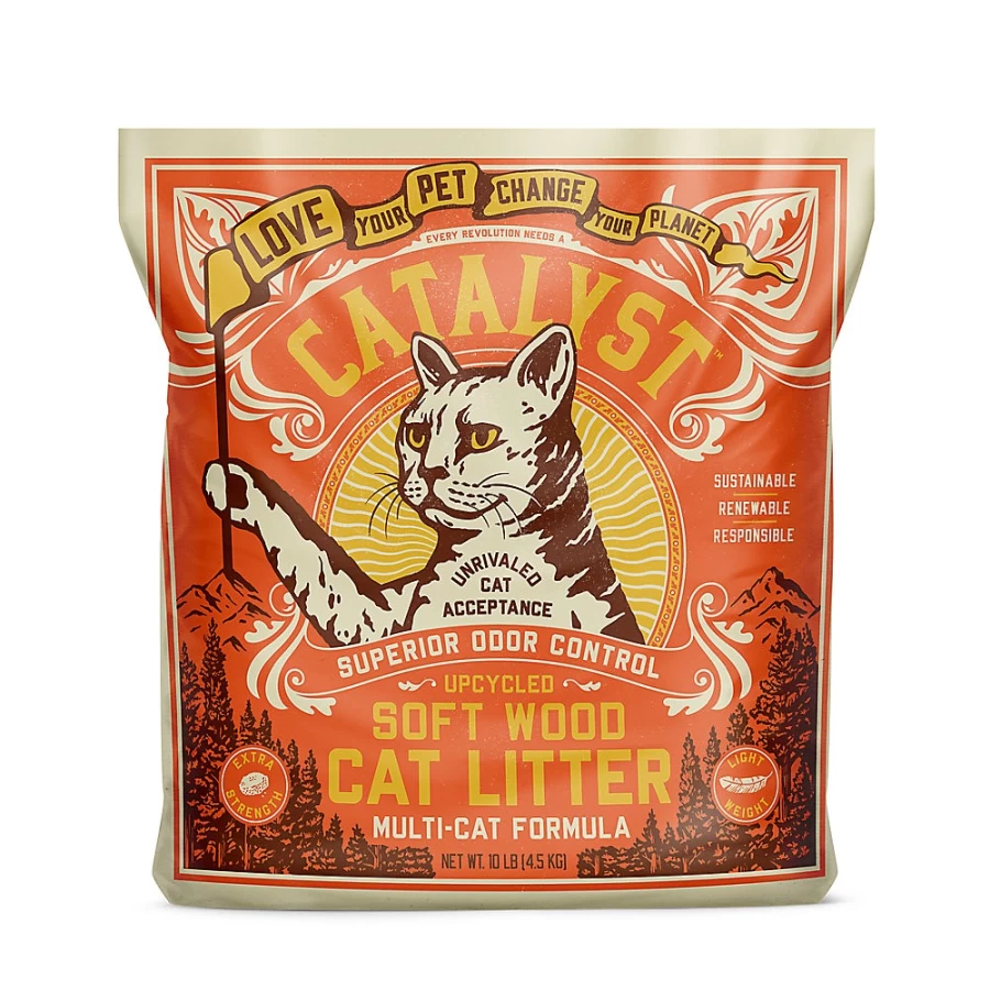 PetSmart Catalyst Clumping Multi-Cat Scented Litter - Upcycled Soft Wood, Lightweight, Low Dust, Natural Odor Control