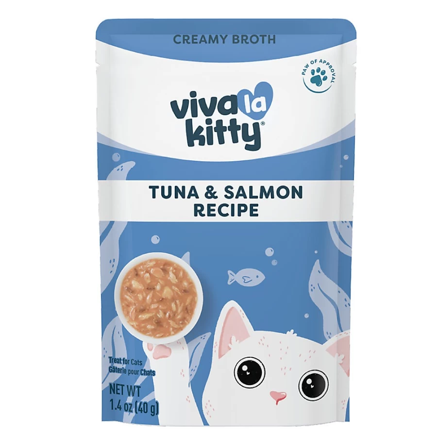 "PetSmart Viva La Kitty Grain-Free Creamy Broth Cat Treats - High Protein, Tasty & Healthy Snack for Cats"