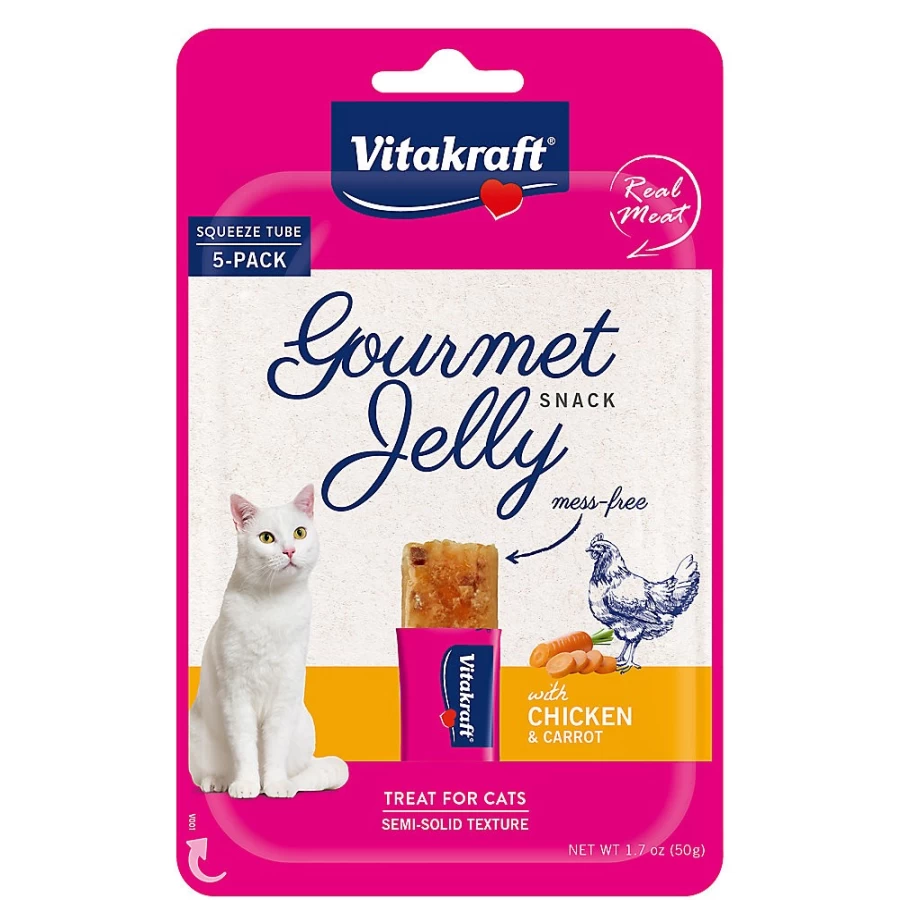 PetSmart Vitakraft Gourmet Jelly Cat Treats - 1.7 oz, Delicious Soft & Chewy Snacks for Cats