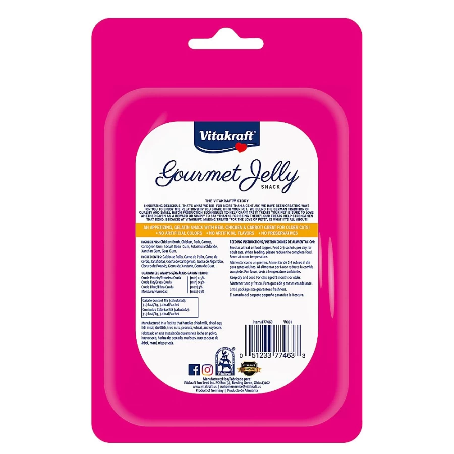 PetSmart Vitakraft Gourmet Jelly Cat Treats - 1.7 oz, Delicious Soft & Chewy Snacks for Cats