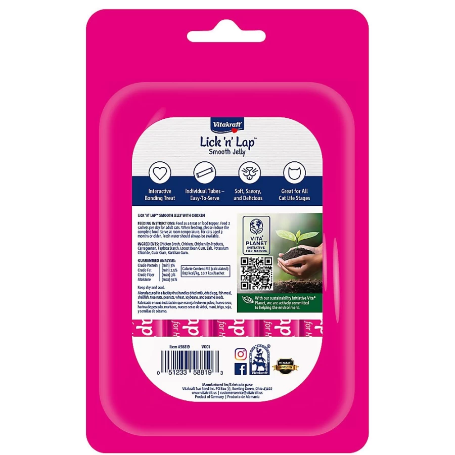 PetSmart Vitakraft Lick 'n' Lap Smooth Jelly Cat Treats - 2.1 oz, Delicious & Healthy Snack for Cats