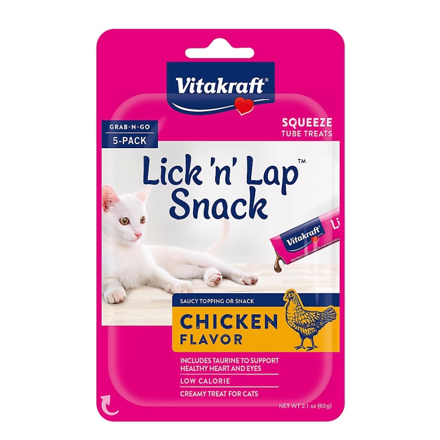 PetSmart Vitakraft Lick 'n' Lap Snack Tube Cat Treats - 2.1 oz Delicious Liquid Treat for Cats