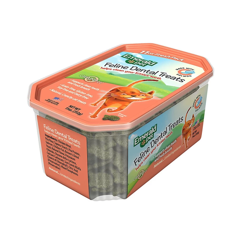 PetSmart Grain-Free Natural Emerald Pet Feline Dental Cat Treats for Oral Health