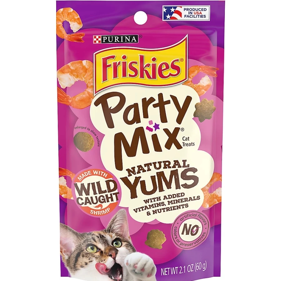 Purina Friskies Natural Yums Shrimp Flavor Cat Treats - Crunchy Party Mix Snacks for Cats by PetSmart