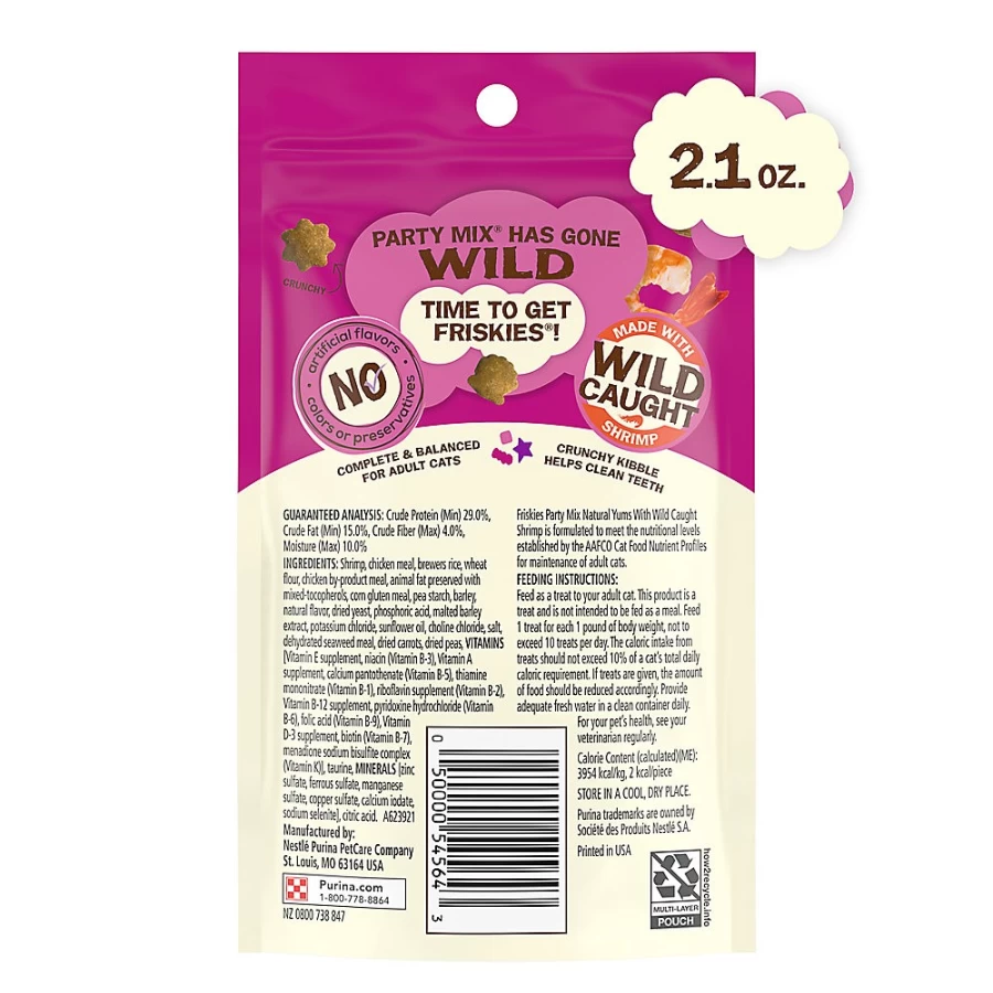 Purina Friskies Natural Yums Shrimp Flavor Cat Treats - Crunchy Party Mix Snacks for Cats by PetSmart