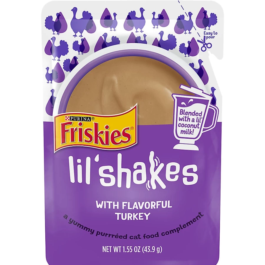 PetSmart Purina Friskies Lil' Shakes Turkey Flavor Cat Treats - Crunchy & Irresistible Snacks for Cats